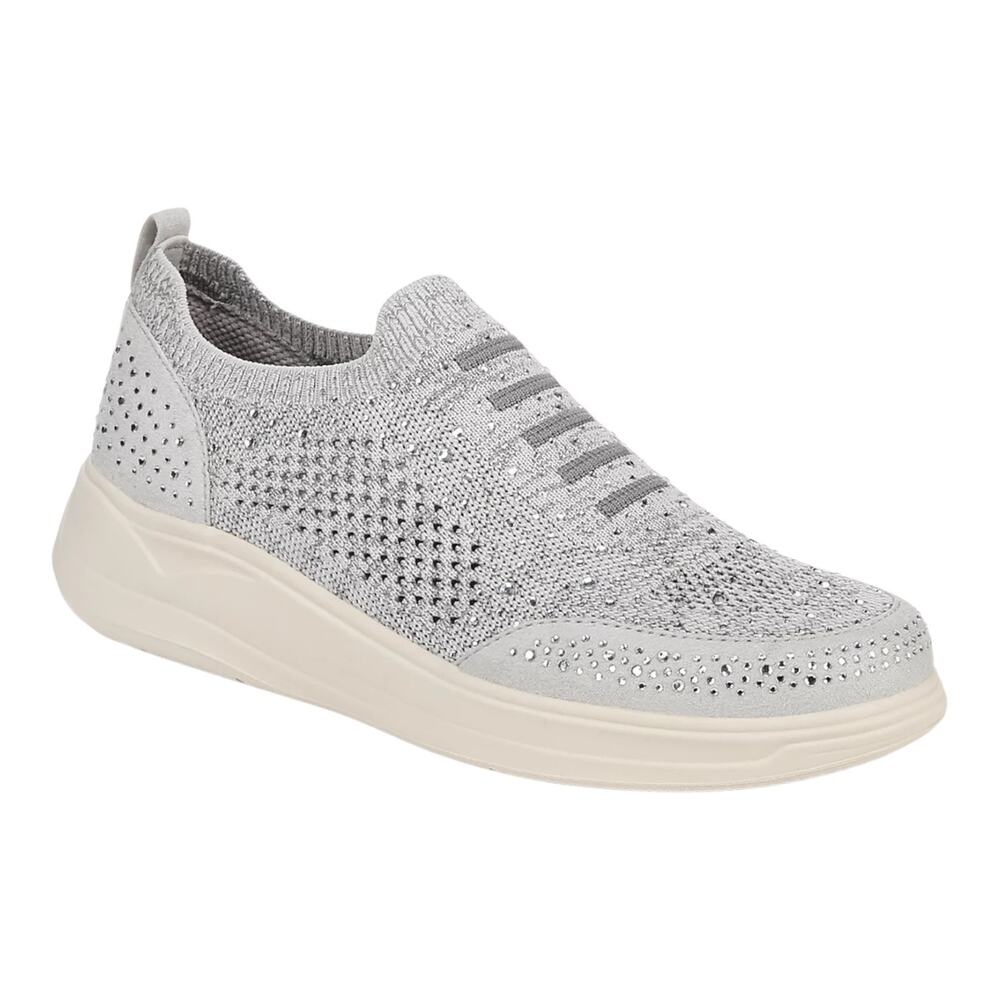 Bzees Womens Timeless Bright X-Training Washable Slip On Sneakers Gray Size 10 W
